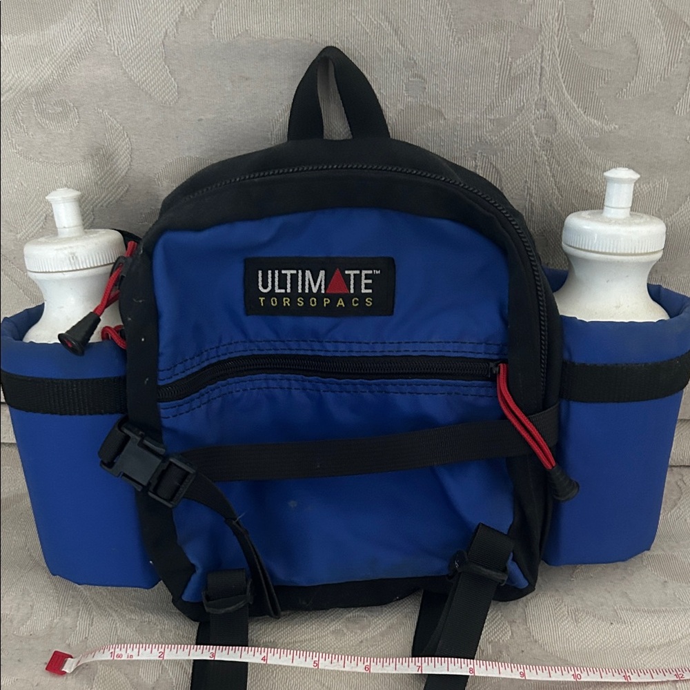 Vintage Ultimate Torsopacs Blue Running/Hiking Waist Pack with Bottle Holders